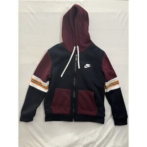 Nike Hoodie Mens Large Full Zip Colorblock Varsity Stripe Sweatshirt